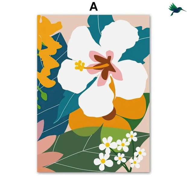 Abstrakte Blumen Dschungel Poster Dschungel-Deko.de