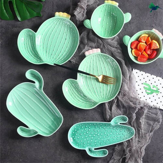 Cactus Teller Aus Keramik Für Exotische Tischdekoration - Dschungel-Deko.de