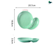 Cactus Teller Aus Keramik Für Exotische Tischdekoration - Dschungel-Deko.de