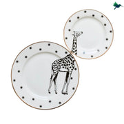 Jungle Teller Schwarz Weiß Dschungelmotiv - Dschungel-Deko.de