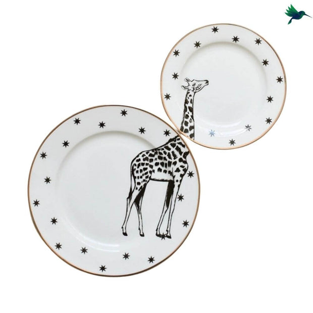 Jungle Teller Schwarz Weiß Dschungelmotiv - Dschungel-Deko.de