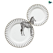 Jungle Teller Schwarz Weiß Dschungelmotiv - Dschungel-Deko.de