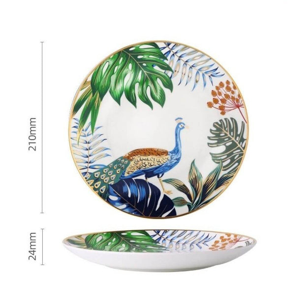 Teller Dschungel Motiv Exotisches Design - Dschungel-Deko.de