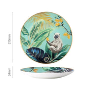 Teller Dschungel Motiv Exotisches Design - Dschungel-Deko.de