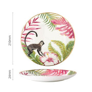Teller Dschungel Motiv Exotisches Design - Dschungel-Deko.de