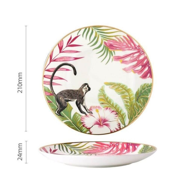 Teller Dschungel Motiv Exotisches Design - Dschungel-Deko.de