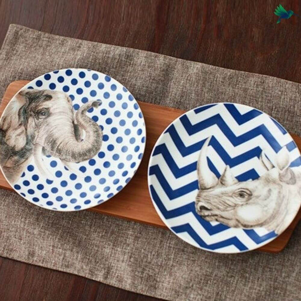 Teller Dschungel Safari Motiv Keramik - Dschungel-Deko.de