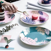 Teller Tropisch Aus Porzellan 30 cm - Dschungel-Deko.de