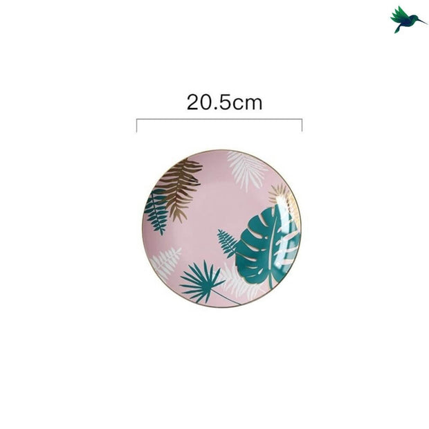 Teller Tropisch Aus Porzellan 30 cm - Dschungel-Deko.de