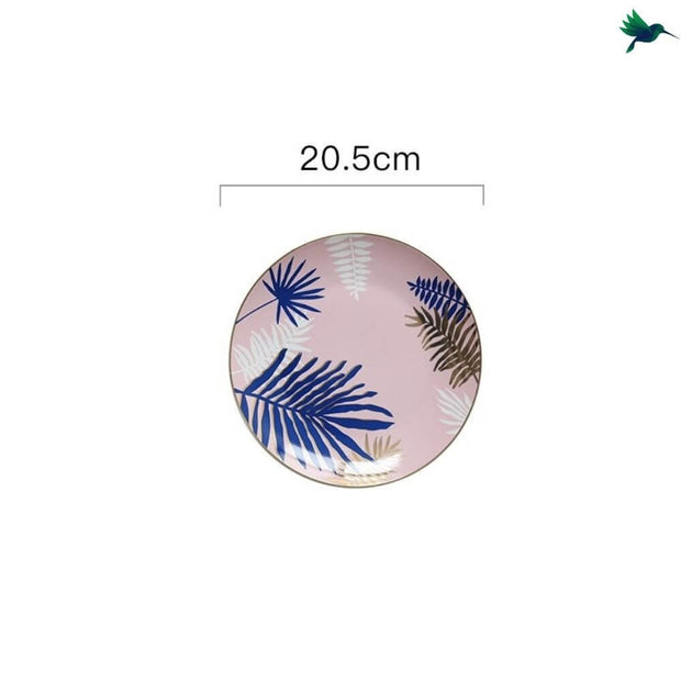 Teller Tropisch Aus Porzellan 30 cm - Dschungel-Deko.de