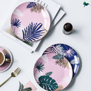 Teller Tropisch Aus Porzellan 30 cm - Dschungel-Deko.de