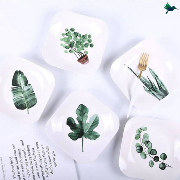 Dessertteller Quadrat Tropisches Design - Dschungel-Deko.de