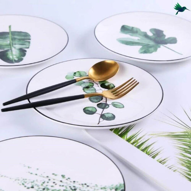 Dessertteller Rund Mit Tropischem Motiv - Dschungel-Deko.de