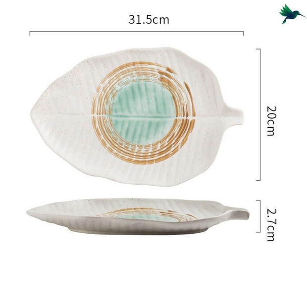 Teller Blattförmig Tropisches Design - Dschungel-Deko.de