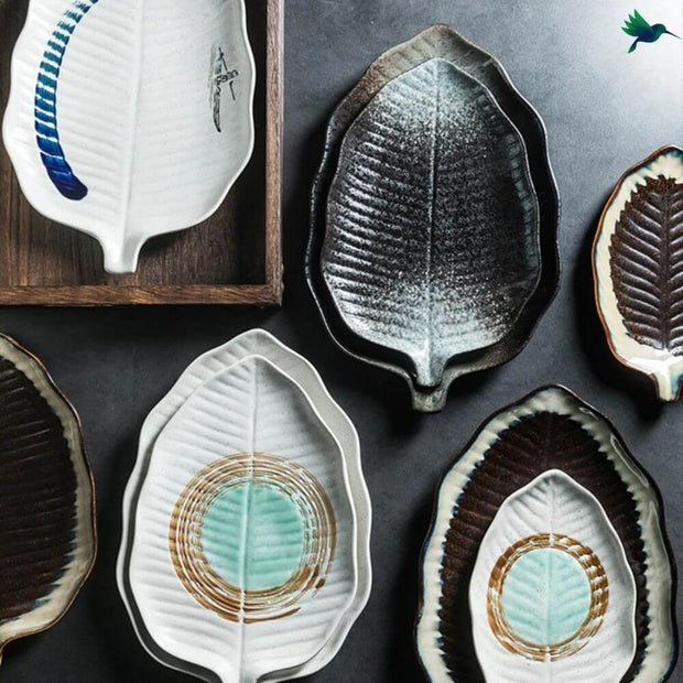 Teller Blattförmig Tropisches Design - Dschungel-Deko.de