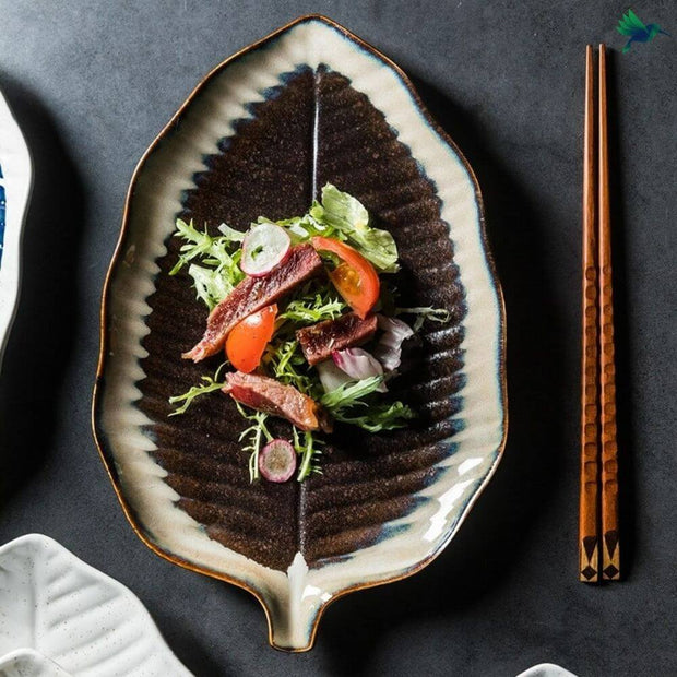 Teller Blattförmig Tropisches Design - Dschungel-Deko.de