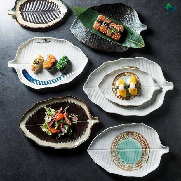 Teller Blattförmig Tropisches Design - Dschungel-Deko.de