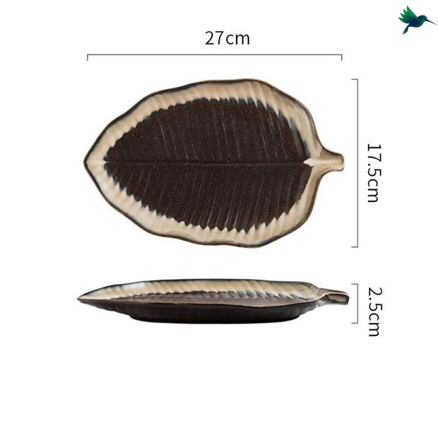 Teller Blattförmig Tropisches Design - Dschungel-Deko.de