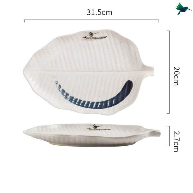 Teller Blattförmig Tropisches Design - Dschungel-Deko.de