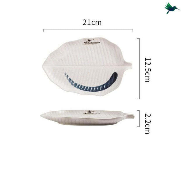 Teller Blattförmig Tropisches Design - Dschungel-Deko.de