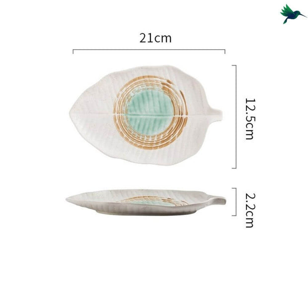 Teller Blattförmig Tropisches Design - Dschungel-Deko.de