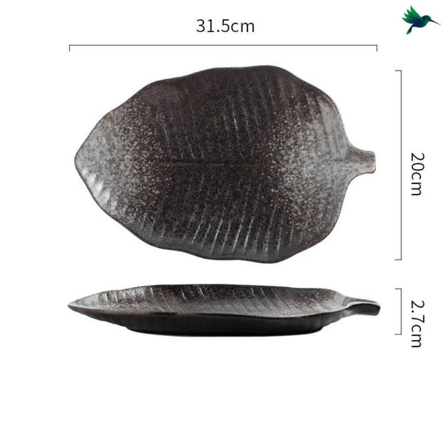 Teller Blattförmig Tropisches Design - Dschungel-Deko.de