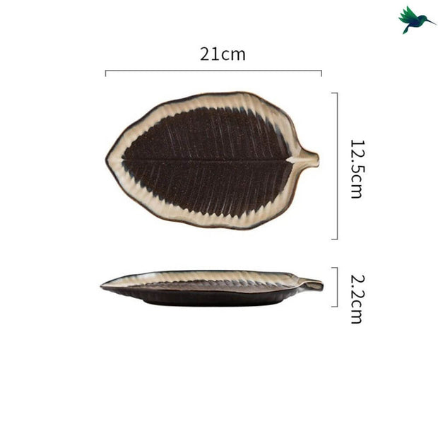 Teller Blattförmig Tropisches Design - Dschungel-Deko.de