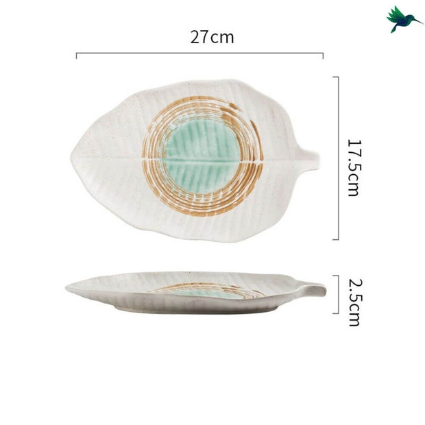 Teller Blattförmig Tropisches Design - Dschungel-Deko.de