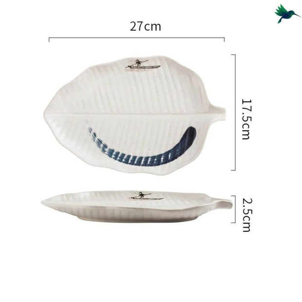 Teller Blattförmig Tropisches Design - Dschungel-Deko.de