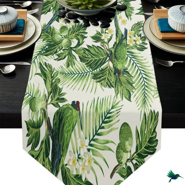 Tischläufer mit Blattmotiv Dschungel-Deko.de