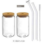 Trinkglas Mit Deckel Und Strohhalm Aus Klarglas - Dschungel-Deko.de