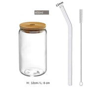 Trinkglas Mit Deckel Und Strohhalm Aus Klarglas - Dschungel-Deko.de