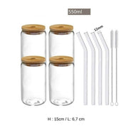 Trinkglas Mit Deckel Und Strohhalm Aus Klarglas - Dschungel-Deko.de