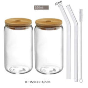 Trinkglas Mit Deckel Und Strohhalm Aus Klarglas - Dschungel-Deko.de