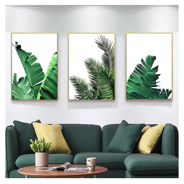 Grüne Blatt Wandposter Dschungel-Deko.de