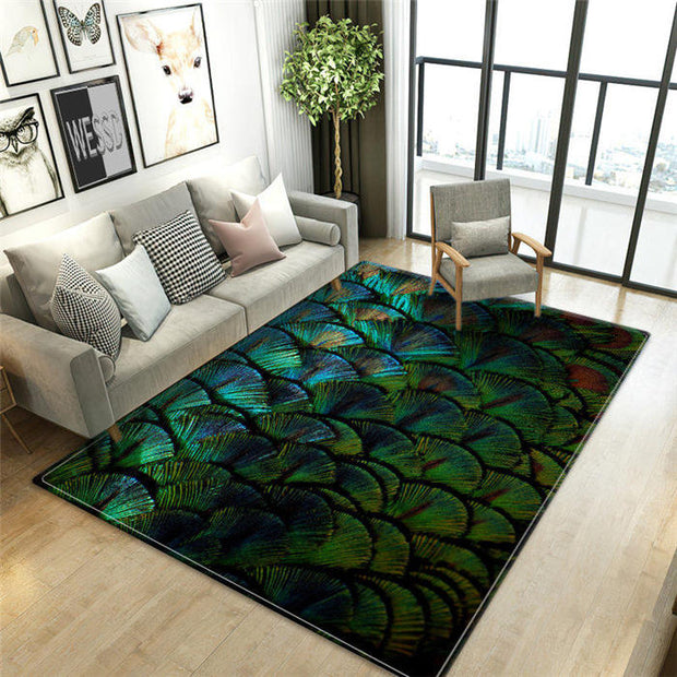 Teppich Pfau Motiv Exotisch - Dschungel-Deko.de