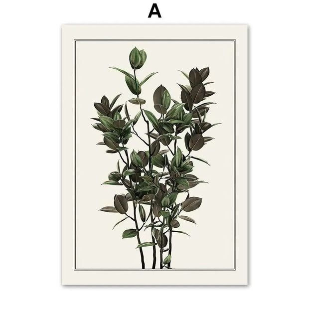 Vintage Poster Tropenblätter Dschungel-Deko.de