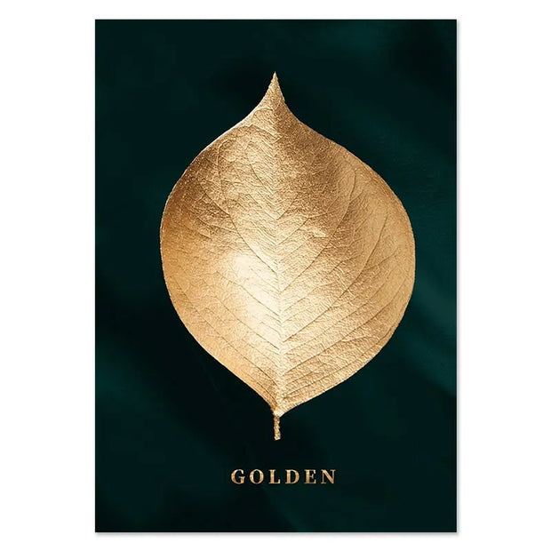 Goldene Blattkunst Poster Dschungel-Deko.de