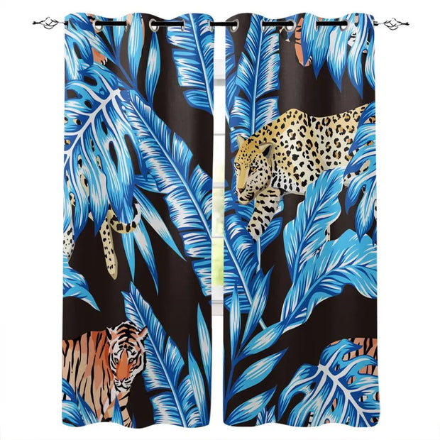 Blauer Dschungelvorhang Dschungel-Deko.de