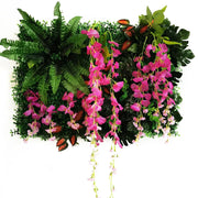 Pflanzenbild mit Rosa Blumen Dschungel-Deko.de