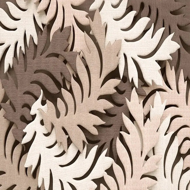 3D Blättertapete Braun Dschungel-Deko.de