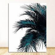Blaue Palmenblatt-Kunstdrucke Dschungel-Deko.de