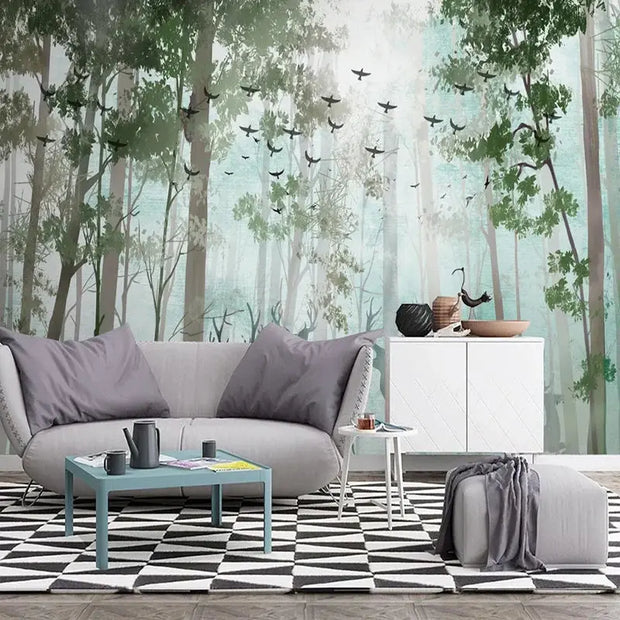 Wald Hirsch Tapete Dschungel-Deko.de