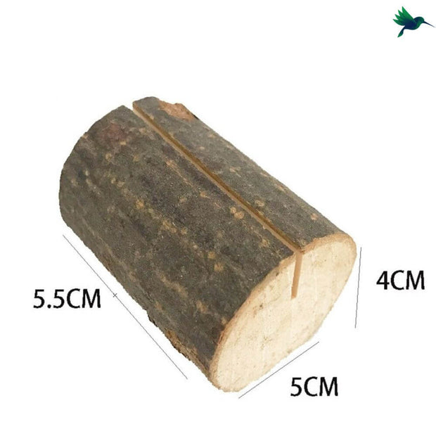 Tischkartenhalter Holz Rund Rustikale Dekoration - Dschungel-Deko.de