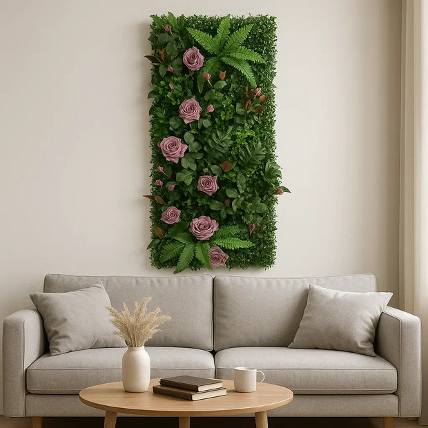 Künstliche Pflanzenwand Rosa Dschungel-Deko.de