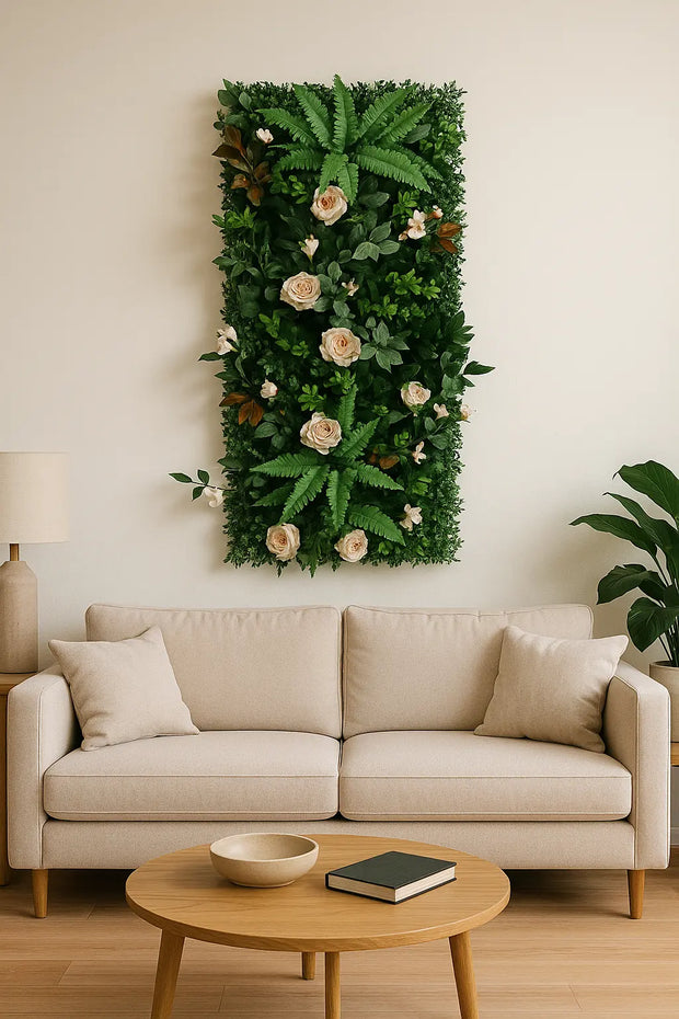 Künstliche Pflanzenwand Wohnzimmer Dschungel-Deko.de