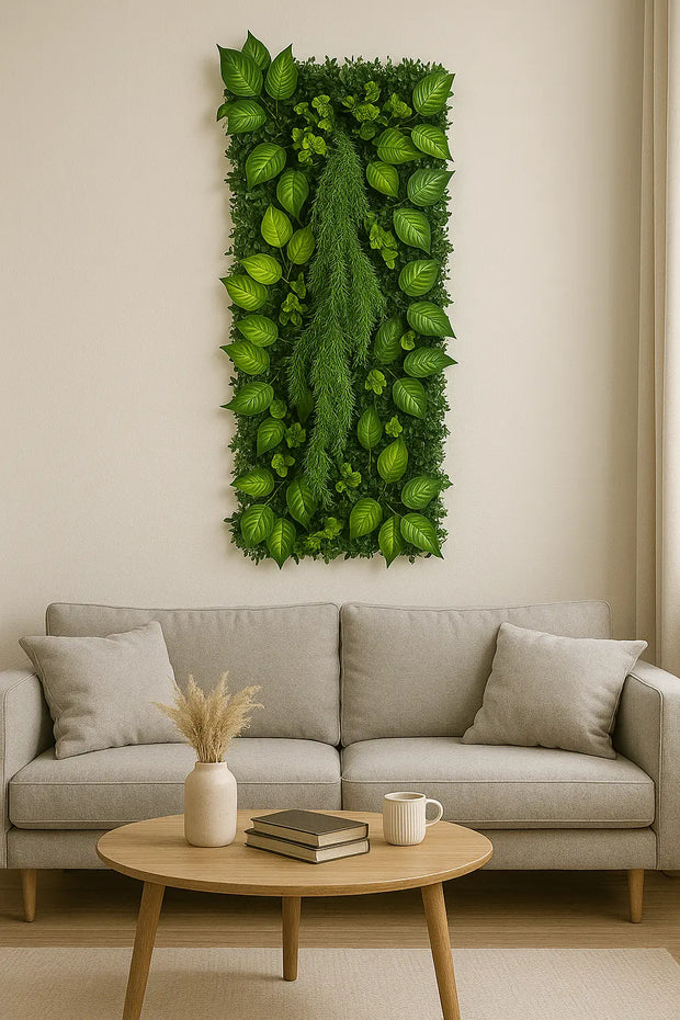 Künstliche grüne Pflanzenwand Dschungel-Deko.de