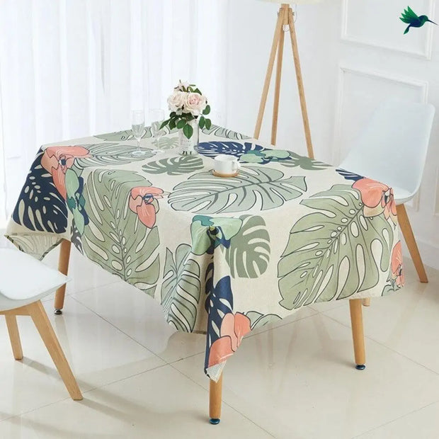 Tischdecke mit tropischem Blattmuster Dschungel-Deko.de