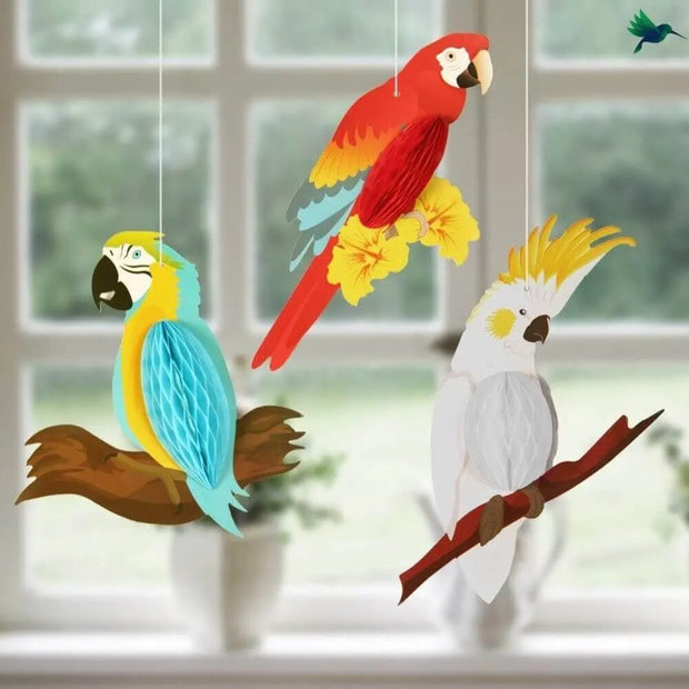 Tropische Papagei Papier Hängeleuchte Déco-Exotique