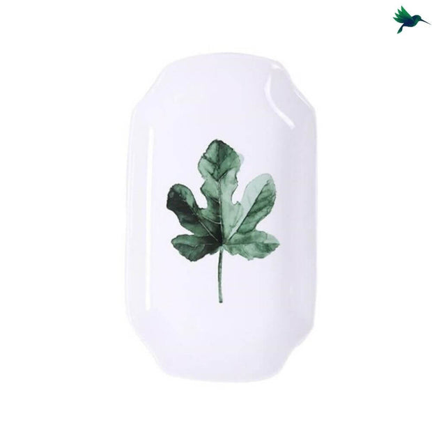 Tischdecke Tropisch Weißes Blattmuster - Dschungel-Deko.de